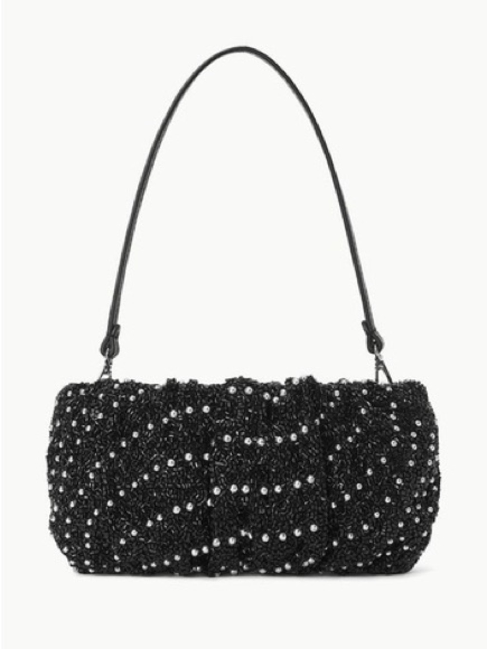 NWT Staud beaded bean bag black and silver